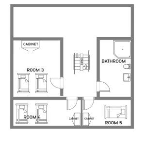 シェアタイプユニット2階部分の間取り図一例