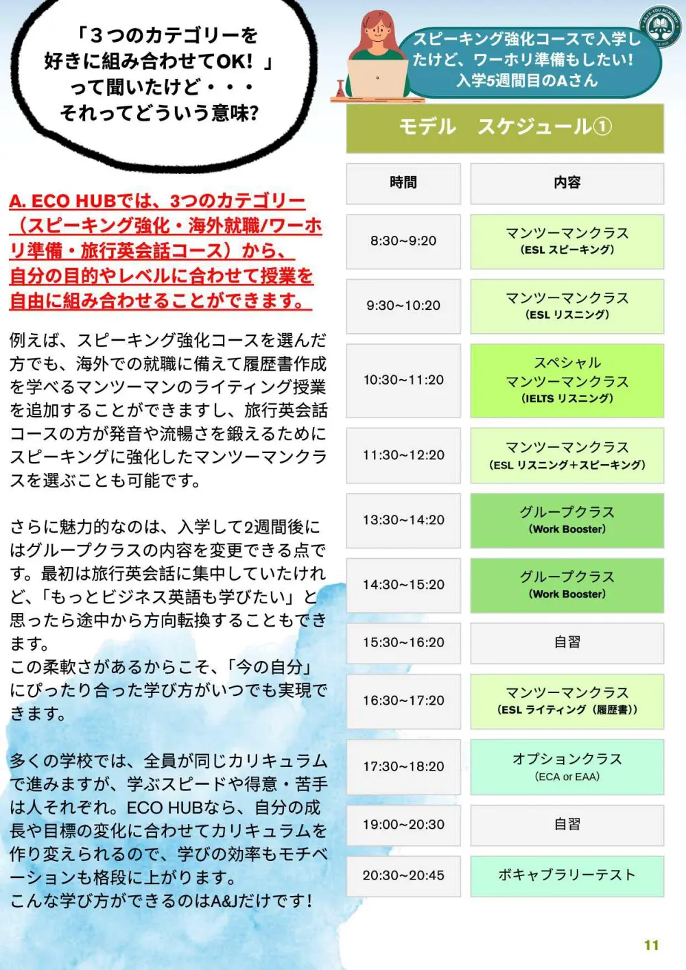 A&J エコ_ECO HUBコース 柔軟なカリキュラムの説明_20250826
