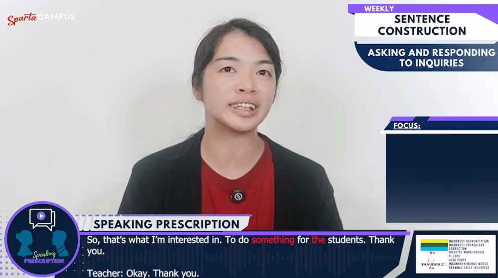 API BECIのSPテストで質問に回答しているGrit留学のジェニー
