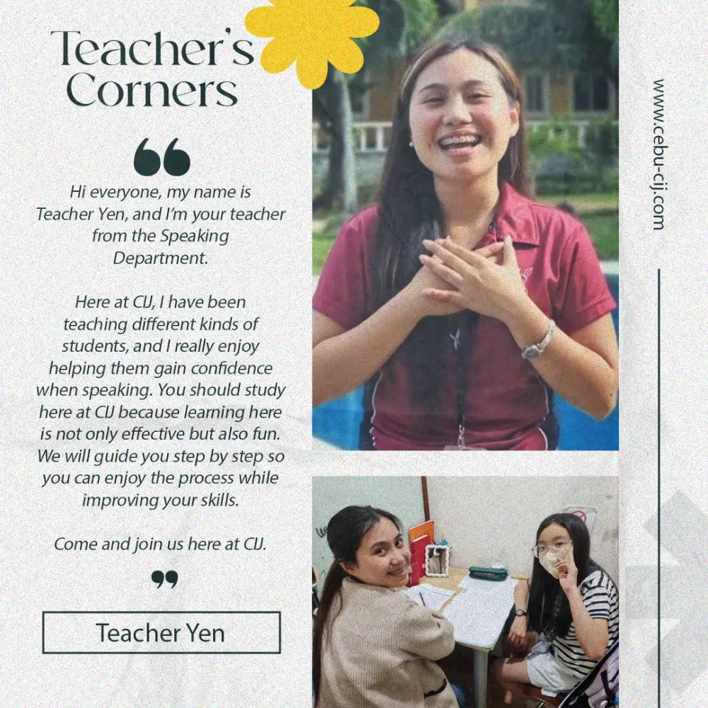 セブ_CIJ_Speaking DepartmentのTeacher Yen紹介_20260603