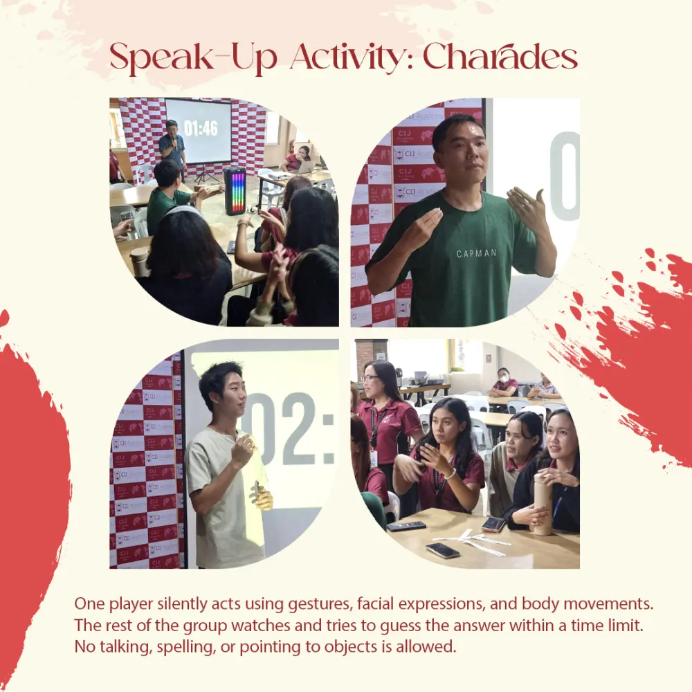 セブ_CIJ_Speak-Up ActivityでCharadesに参加する学生と講師_20260610