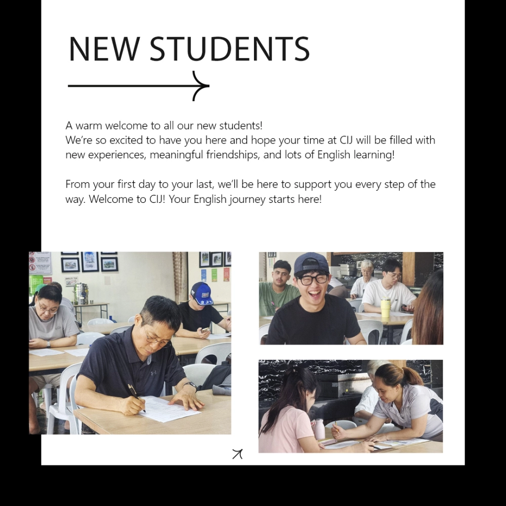 フィリピンのセブ島・リロアンにあるCIJ Academy & Schoolの2026年9月第2週の新入生が、エンロールメントテストや先生との面談に参加している様子